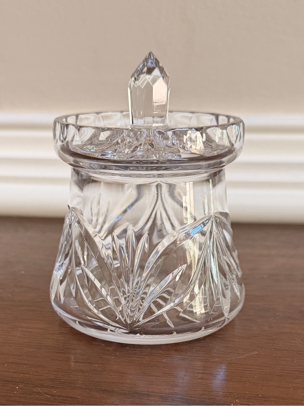 Crystal Jam Jar / Jelly / Honey / Condiment Pot with Lid 4.25”